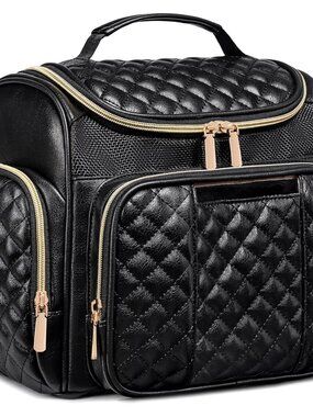 Large Leather Toiletry Bag for Women Men,Bathroom Bag,Water Resistant Shower Bag